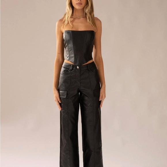 Peppermayo Run the Show PU Bustier Top - Picture 5 of 8